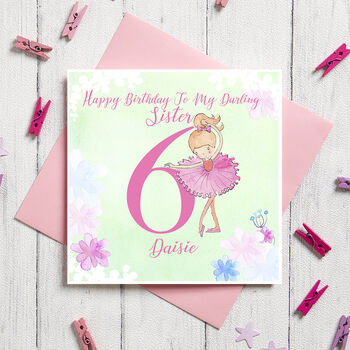 Personalised Birthday Card For Daughter, God Daughter, 2 of 4