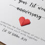 First Anniversary Card For Son And Son In Law, thumbnail 3 of 6