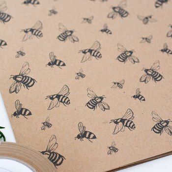 Kraft Wrapping Paper With Bee Design, 4 of 4