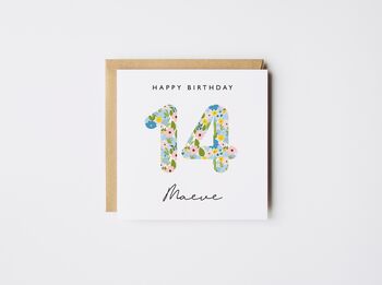 Personalised Happy Birthday Card Liberty Style *Any Age, 8 of 8