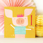 Piglet 1st Birthday Card, thumbnail 4 of 5
