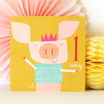 Piglet 1st Birthday Card, 4 of 5