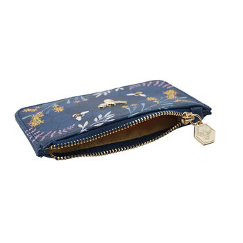Purple Bee Card Holder Wallet Purse | Floral Print, 3 of 4