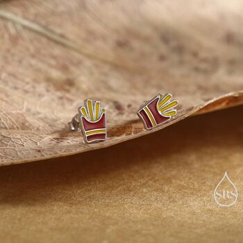Sterling Silver French Fries Stud Earrings, 5 of 11