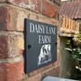 Personalised Dairy Cow Slate House Number Sign, thumbnail 2 of 2