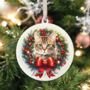 Personalised Cat Christmas Wreath Hanging Decoration, thumbnail 3 of 12