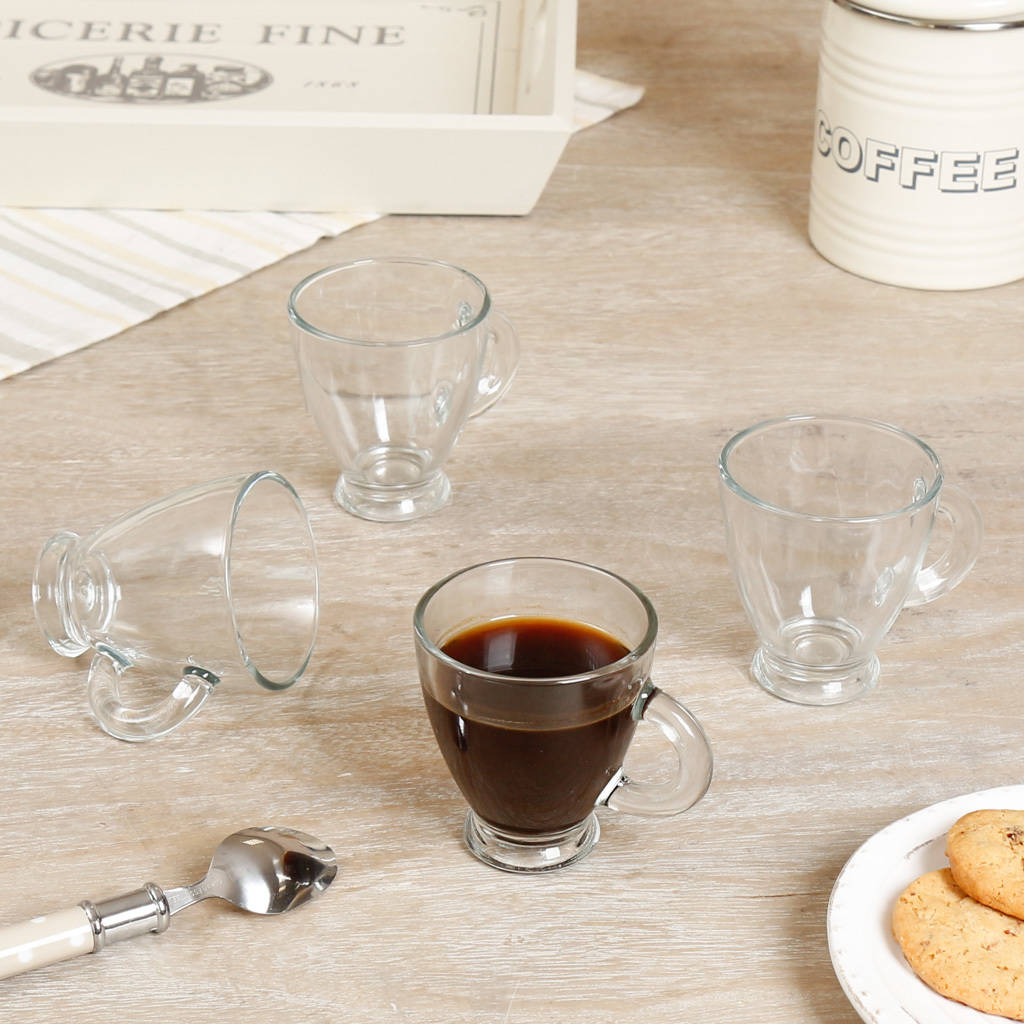 set of four tasse italian glass espresso mugs by dibor