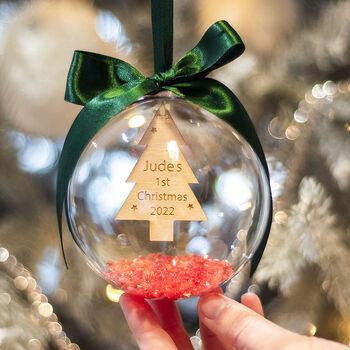 Personalised Tree Baby's First Christmas Bauble, 2 of 7