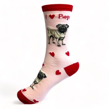I Love Pugs Socks Novelty Dog Lover Gift, 4 of 6