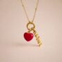 Mama Red Heart Charm Necklace 18k Gold Plated, thumbnail 1 of 5