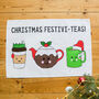 'Festiviteas' Christmas Tea Towel, thumbnail 3 of 4