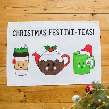 'Festiviteas' Christmas Tea Towel, 3 of 4