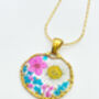 Necklace With Daisies And Pink Flowers In Silver Or Gold, thumbnail 8 of 12
