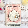 Personalised Pooh Bear Pink First Christmas Keepsake Card, thumbnail 3 of 5