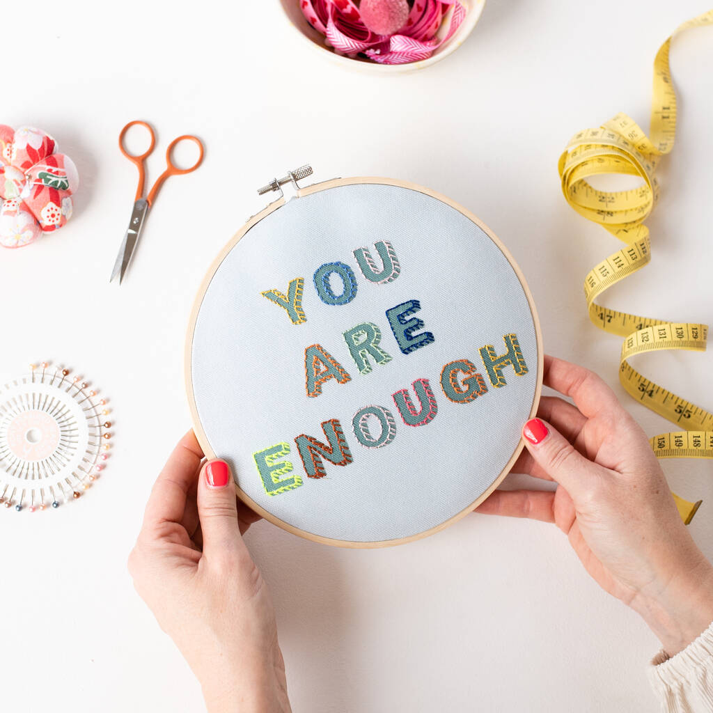 You Are Enough Embroidery Hoop Kit, 1 of 3