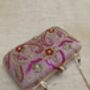 Pink Handcrafted Raw Silk Clutch, thumbnail 5 of 5