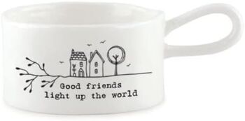 Gift Boxed Friend Tealight Holder Friendship Porcelain, 4 of 6