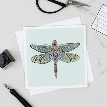 'Dragonfly Blue' Greeting Card, 2 of 2