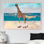 Custom Summer Print Giraffe Rollerskates Beach Scene, thumbnail 2 of 5