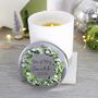 Mr And Mrs Wedding Wreath Scented Candle With Lid, thumbnail 9 of 9