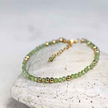 Skinny Peridot Bracelet Gold Or Silver, 10 of 12