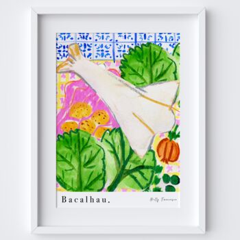 Bacalhau Portuguese Salted Codfish Table Scene Art Print, 3 of 5