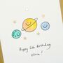 Personalised Smiley Planets Handmade Card, thumbnail 1 of 5