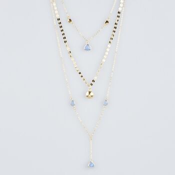 Long Gold Plated Multi Strand Black Onyx Necklace, 4 of 7