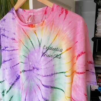 Personalised Hand Embroidered Tie Dye T Shirt, 5 of 10