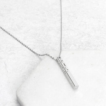 Sister Love Morse Code Bar Necklace, 3 of 6
