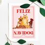 Feliz Navidog, Christmas Dog Art Print, thumbnail 3 of 9