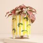 Yellow Striped Lemons Ceramic Planter, thumbnail 1 of 2