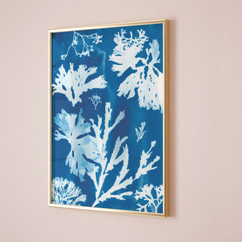 Something Blue Wedding Art Print Gift Seaweed Cyanotype, 3 of 3