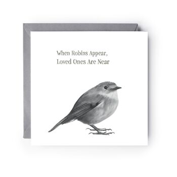 Robin Bird Sympathy Greeting Card, 2 of 6