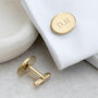 Personalised Men's Gold Plated Oval Cufflinks, thumbnail 1 of 12