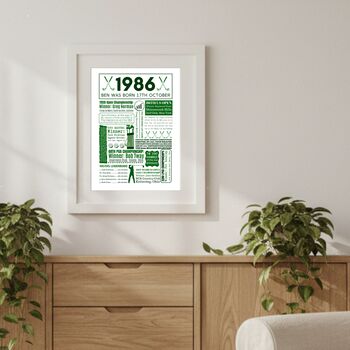1986 Personalised 40th Birthday Golf Fact Poster, 6 of 10