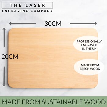 Engagement Personalised Engraved Wooden Chopping Board, 3 of 7