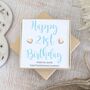 Happy 21st Birthday Rose Gold Earrings, thumbnail 1 of 4