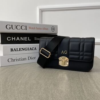 Personalised Bethany Embossed Quilted Cross Body Bag, 4 of 4