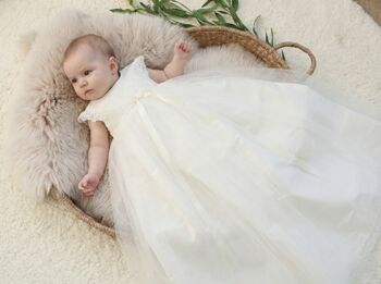 Silk And Tulle Christening Gown | Evelyn, 2 of 12