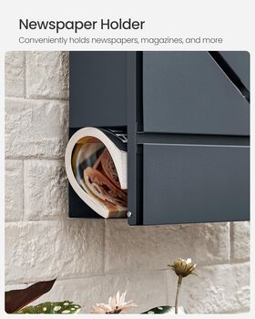 Wall Mounted Mailbox With Lock And Viewing Window, 6 of 8