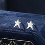 Tiny Shooting Star Stud Earrings In Sterling Silver, thumbnail 1 of 11