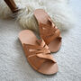 Genuine Leather Slippers With Crossed Straps, thumbnail 1 of 6