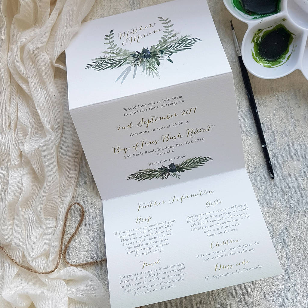 tri fold wedding invites