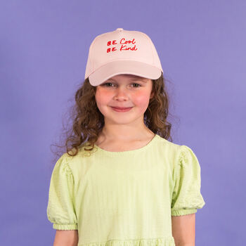 Be Cool Be Kind Slogan Children's Cap, 2 of 3