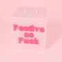 Festive As Fuck Pastel Pink And Red Christmas Cube Candle, thumbnail 1 of 2