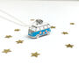 Sterling Silver Camper Van Enamel Necklace, thumbnail 5 of 9