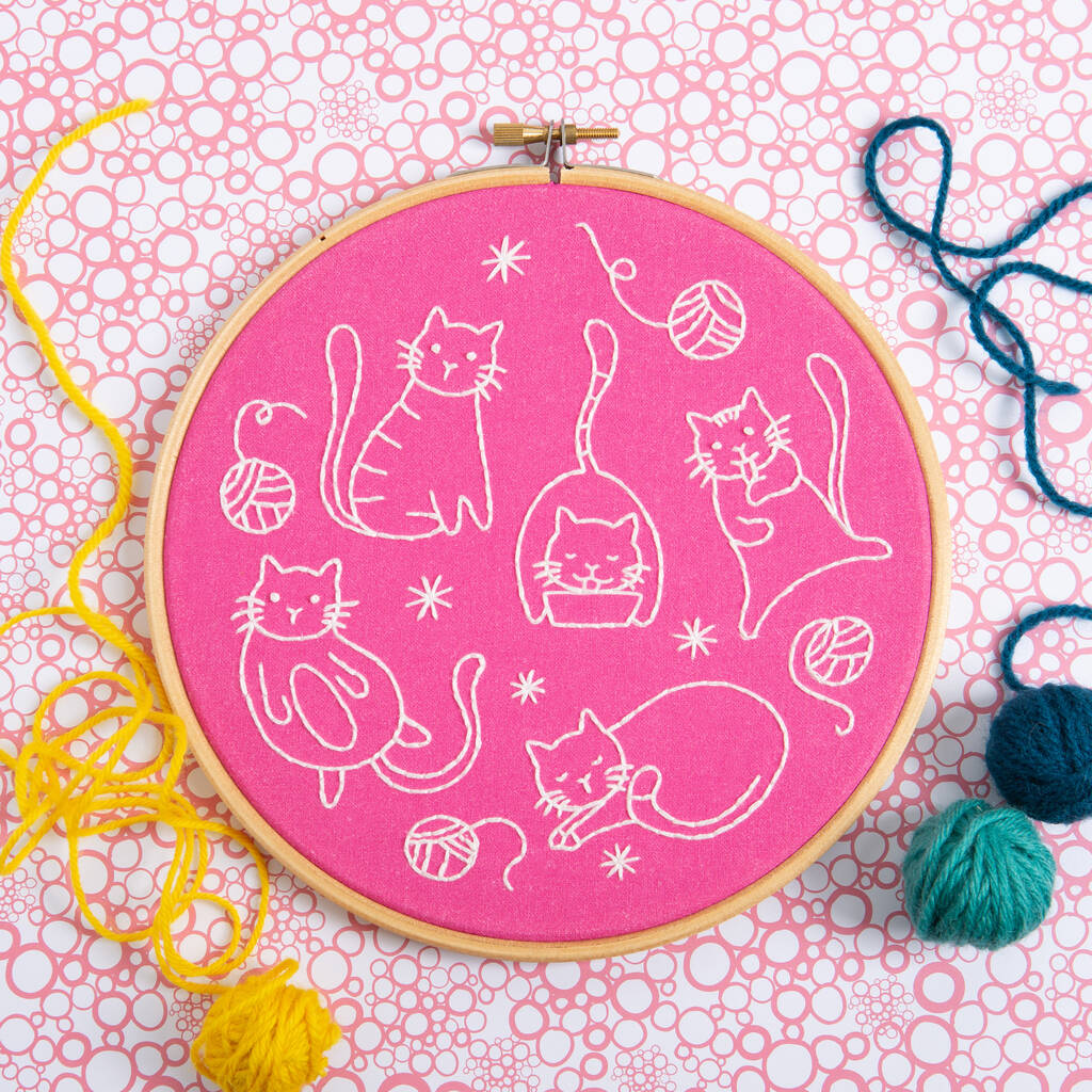 Crafty Cats Embroidery Kit, 1 of 7