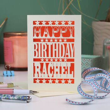 Personalised Happy Birthday Papercut Card, 6 of 12
