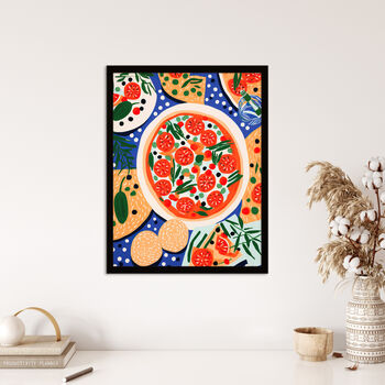 Margherita Mezze Pizza Kitchen Vibrant Wall Art Print, 4 of 6